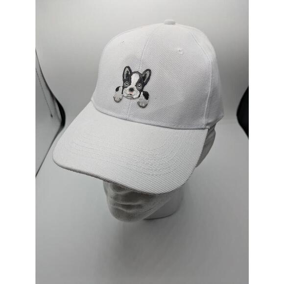 Puppy Paw Cap with Embroidery White French Bulldog Dog Strapback - Picture 2 of 6
